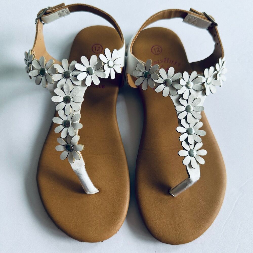 Beverly Hills Polo Club Girls Sandals Floral Kids Size 12 - Picture 2 of 6